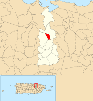 Location of Guaynabo barrio-pueblo within the municipality of Guaynabo shown in red