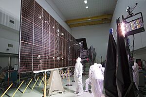 Illumination test on one of Juno's solar panels