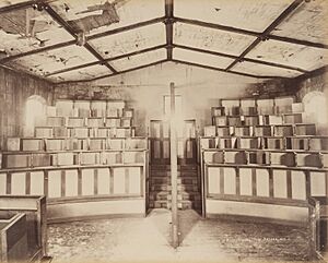 Interior of Model Chapel, Port Arthur, Tasmania, Anson Brothers