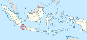 Location of Jakarta in Indonesia