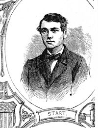 Joe Start from a woodcut depicting the "Champion Nine" Brooklyn Atlantics, Harper's Weekly, November 25, 1865