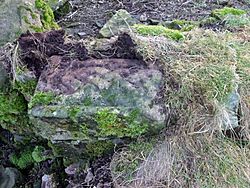 Kirkbride, Enterkinfoot, Nithsdale - sacristy & old cross shaft