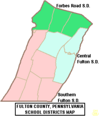 Map of Fulton County Pennsylvania School Districts