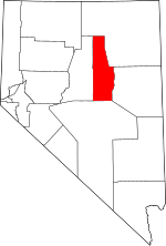 Map of Nevada highlighting Eureka County
