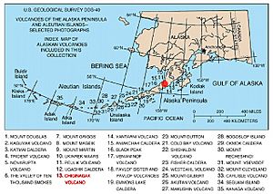 Map of alaska volcanoes chiginagak