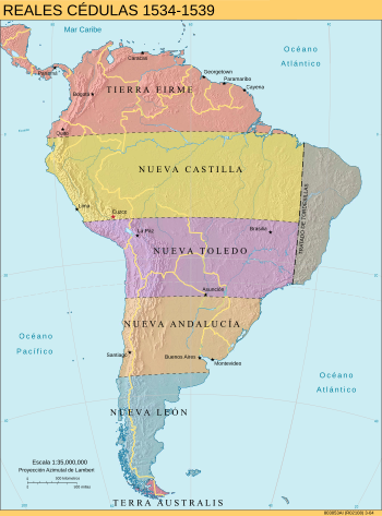 The adelantado grants of Charles V prior to the establishment of the Viceroyalty of Peru