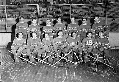 Montreal Canadiens hockey team, October 1942