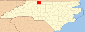 North Carolina Map Highlighting Stokes County