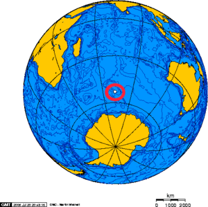 Orthographic projection centred over the Heard Islands 2