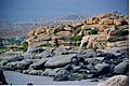 Panaromic view of the natural fortification and landscape at Hampi