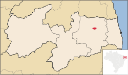 Location of Arara in the State of Paraíba