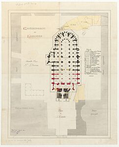 Plan général de la cathédrale de Limoges - Archives nationales (France)