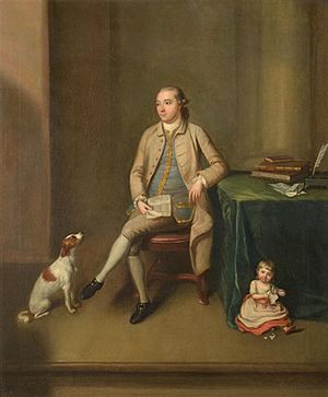 Portrait of Sir William Gleadowe Newcomen seated at a table and the Hon.Thomas Newcomen as a child