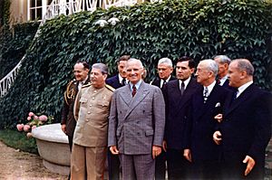 President Harry S. Truman and Joseph Stalin at Potsdam