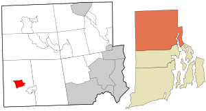 Providence County Rhode Island incorporated and unincorporated areas Foster Center highlighted
