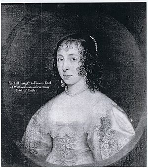 Rachell (1613-1681) daughter to Francis Earl of Westmorland, wife to Henry Earl of Bath, by Cornelius Johnson, c. 1625-1630