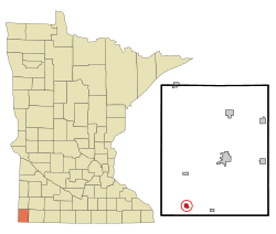 Location of Hills, Minnesota
