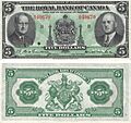 Royal Bank of Canada $5 (1943)
