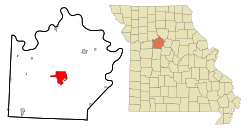 Location of Marshall, Missouri