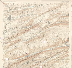 Schuylkill-Lehigh River Drainage Divides USGS, Hazelton-Mauch Chunk &Mountain Quads,NW+NE-4