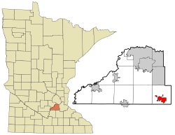 Scott County Minnesota Incorporated and Unincorporated areas Elko New Market Highlighted.svg
