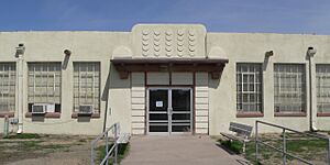 Shallow Water, Kansas school S entrance 1