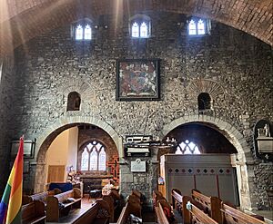 Surviving complete Saxon north wall of nave (1) - St. Nicholas Church, Leicester