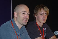 The Director of the Film ‘Frozen Land’ Aku Louhimies and Actor Jasper Paakkonen interacting with the Press at the 36th International Film Festival of India – 2005 in Panaji, Goa on November 27, 2005