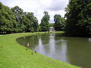 The Lake at Althorp with the Diana memorial beyond - geograph.org.uk - 1174863