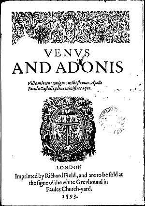 Venus and Adonis quarto