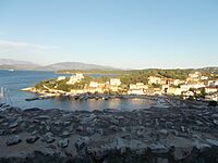 View of Kassiopi village from the castle