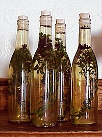 Vinegar infused with oregano
