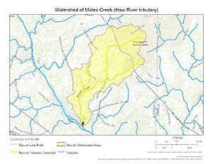 Watershed of Motes Creek (Haw River tributary)