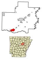 Location of Beebe in White County, Arkansas.