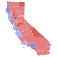 1982 California gubernatorial election results map by county