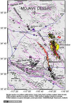1999 Hector Mine Earthquake map