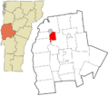 Addison County Vermont incorporated and unincorporated areas Waltham highlighted