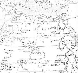 Area of operations, Senussi Campaign, World War 1