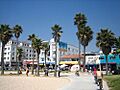 Beach bikepath in the Venice Beach park, California