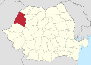 Location of Bihor County in Romania