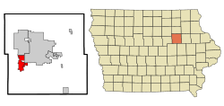 Location of Hudson, Iowa