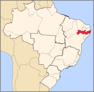 Location of State of Pernambuco in Brazil
