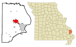 Location of Jackson, Missouri