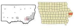 Location of Low Moor, Iowa