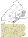 Delaware County Pennsylvania incorporated and unincorporated areas Linwood highlighted