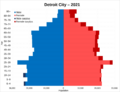 Detroit City population pyramid in 2021