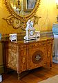 Dressing Commode with Three Graces, Chippendale, late 1700s, marquetry on satinwood with rosewood insets - Yellow Drawing Room - Harewood House - West Yorkshire, England - DSC01891