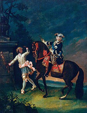 Elizaveta with Black Servant by Grooth (1743, Hermitage)
