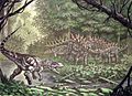 Eustreptospondylus attacking Lexovisaurus