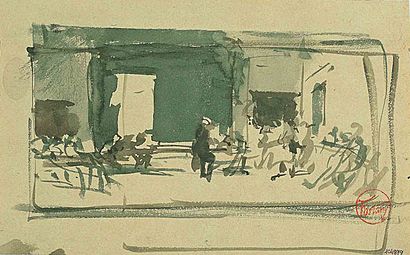 Fortuny Watercolor Sketch for "The Spanish Wedding".JPG